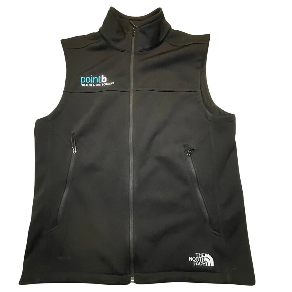 The North Face Mens M Black Full Zip Stoft‎ Shell Vest Corporate Logo